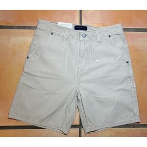 NWT Aeropostale Carpenter Shorts Mens 34 White 10" Inseam Frayed Hem Workwear